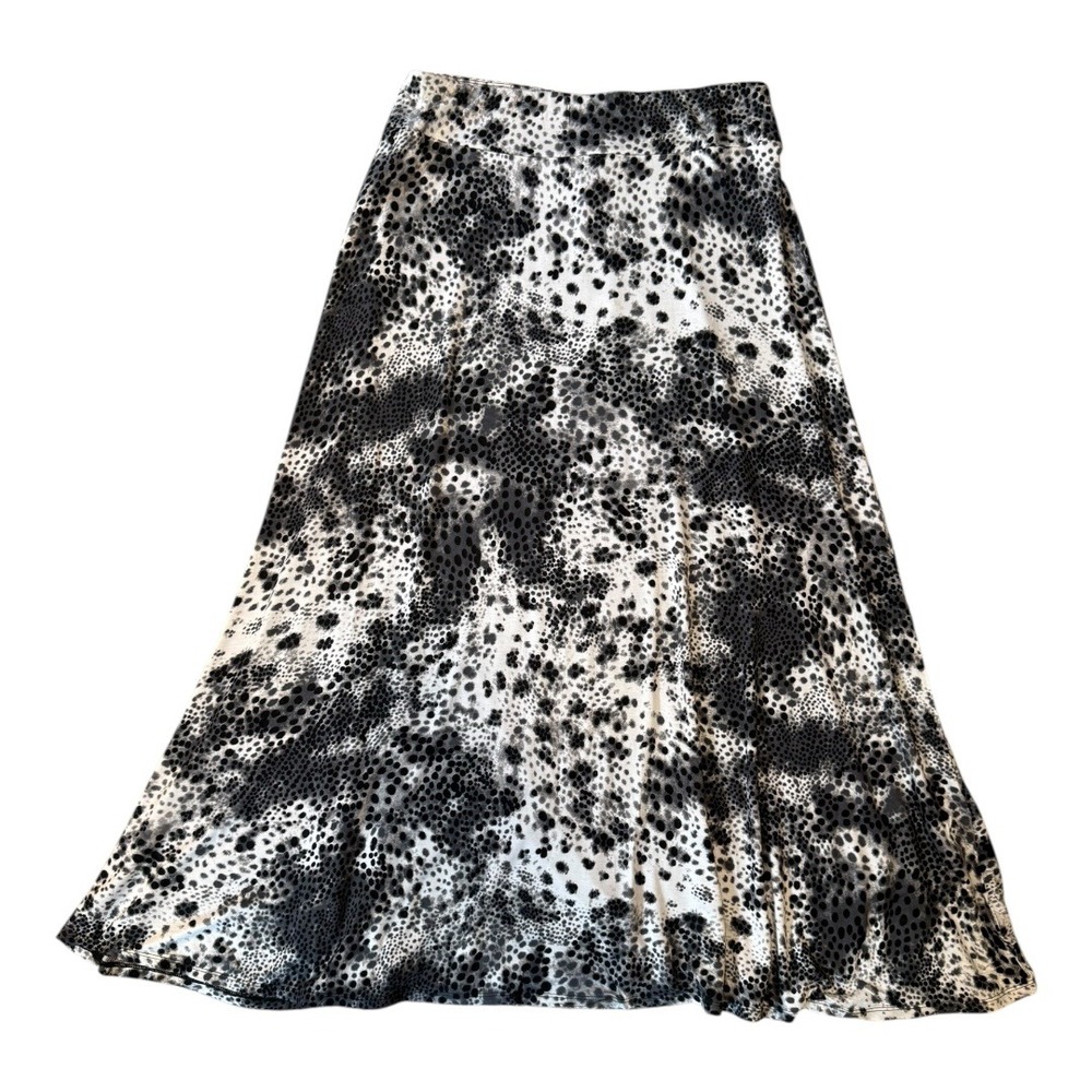 Chelsea & Theodore Maxi Skirt Women's Large Black Multi Animal‎ Print NWT